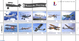 Liechtenstein 2017 Historical Planes 10v M/s (pers. Stamps No. 8), Mint NH, Transport - Fokker Airplanes - Aircraft & .. - Ongebruikt