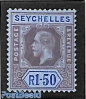 Seychelles 1917 1.50, WM Mult Crown-CA, Die I, Stamp Out Of Set, Unused (hinged) - Other & Unclassified