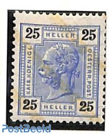 Austria 1904 25h, Perf. 13:12.5, With Lack Bars, Stamp Out Of Set, Unused (hinged) - Unused Stamps