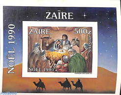 Congo Dem. Republic, (zaire) 1991 Christmas S/s, Imperforated, Postal History, Religion - Christmas - Kerstmis