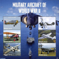 Ghana 2023 Military Aircraft Of World War II 6v M/s, Mint NH, History - Transport - World War II - Aircraft & Aviation - WO2
