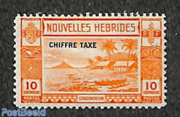 New Hebrides 1938 10c, Postage Due, Stamp Out Of Set, Unused (hinged), Transport - Ships And Boats - Otros & Sin Clasificación