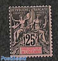 French Oceania 1892 25c, Stamp Out Of Set, Unused (hinged) - Sonstige & Ohne Zuordnung