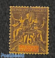 French Oceania 1892 75c, Stamp Out Of Set, Unused (hinged) - Otros & Sin Clasificación