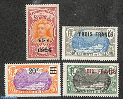 French Oceania 1924 Overprints 4v, Unused (hinged) - Other & Unclassified