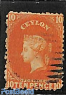 Sri Lanka (Ceylon) 1861 10d, WM Star, Used, Used Stamps - Sri Lanka (Ceylan) (1948-...)