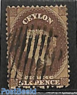 Sri Lanka (Ceylon) 1863 6d, WM Crown-CC, Used, Used Stamps - Sri Lanka (Ceilán) (1948-...)