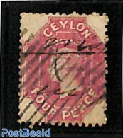 Sri Lanka (Ceylon) 1863 4d, WM Crown-CC, Used, Used Stamps - Sri Lanka (Ceilán) (1948-...)