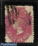 Sri Lanka (Ceylon) 1863 4d, WM Crown-CC, Used, Used Stamps - Sri Lanka (Ceilán) (1948-...)