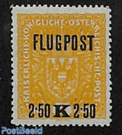 Austria 1918 2.50K Airmail, Perf. 12.5:11.5, Mint NH - Nuevos