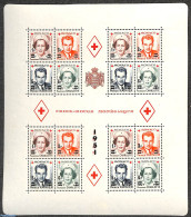 Monaco 1951 Red Cross, Overprints M/s, Unused (hinged), Health - Red Cross - Ungebraucht