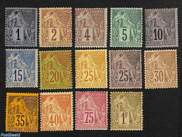French Colonies (gen. Issues) 1881 Definitives 14v, Unused (hinged) - Other & Unclassified