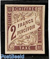 French Colonies (gen. Issues) 1884 2fr, Postage Due, Stamp Out Of Set, Unused (hinged) - Andere & Zonder Classificatie