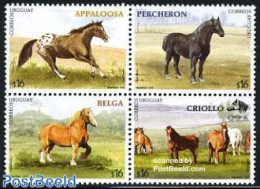 Uruguay 2006 Horses 4v [+], Unused (hinged), Nature - Horses - Uruguay