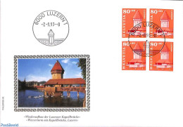 Switzerland 1993 Luzern Bridge Fund 1v, FDC [+], Postal History, Art - Bridges And Tunnels - Cartas & Documentos