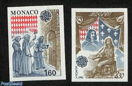 Monaco 1982 Europa 2v, Imperforated, Mint NH, History - Europa (cept) - History - Unused Stamps