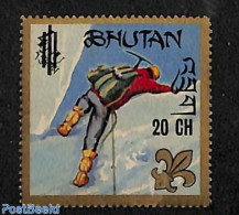 Bhutan 1970 20Ch On 4Nu, Stamp Out Of Set, Mint NH, Sport - Mountains & Mountain Climbing - Scouting - Escalade