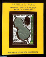 Equatorial Guinea 1975 Pablo Casals S/s Imperforated, Gold, Mint NH, Performance Art - Music - Musical Instruments - Música