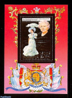 Burkina Faso 1985 Queen Mother S/s Gold, Mint NH, History - Kings & Queens (Royalty) - Königshäuser, Adel