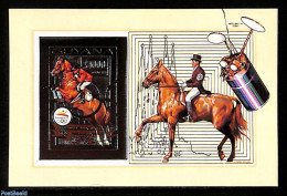 Guyana 1992 Olympic Winter Games S/s Imperforated, Gold, Mint NH, Nature - Sport - Transport - Horses - Olympic Games .. - Guyane (1966-...)