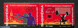 Albania 2022 Olympic Games 2v [:], Mint NH, Sport - Olympic Games - Shooting Sports - Weightlifting - Shooting (Weapons)