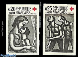 France 1961 Red Cross 2v, Imperforated, Mint NH, Health - Red Cross - Unused Stamps