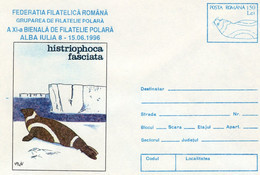 ROMANIA 070x1996 - POLAR FAUNA - SEAL  - Pre-stamped Postal Stationery Cover - 070/96 - Registered Shipping! - Postal Stationery