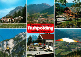 73241240 Ruhpolding Pferdewagen Panorama Bergrestaurant Drachenflieger Seilbahn  - Ruhpolding