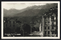 AK Innsbruck /Tirol, Strassenpartie Am Claudiaplatz Gegen Das Gebirge  - Autres & Non Classés