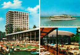 73241118 Siofok Hotel Restaurant Terrasse Liegewiese Plattensee Fahrgastschiff S - Hungary