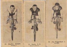 Coureurs Cyclistes Belges  J.VAN BUGGENHOUT (Bruxelles), D.D. SMETS (heure Lr Romain), Adolphe CHARLIER (Seraing) - Altri & Non Classificati