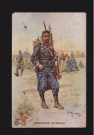 CPA - Militaria - Uniformes - Infanterie Coloniale - Illustration Léon Hingre - Pub Bougie Eyquem Au Dos - Non Circulée - Uniformes