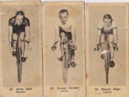 Coureurs Cyclistes Belges  Jean AERTS (Bruxelles), Roger DENEEF (Lokeren), Georges RONSSE (Anvers) - Autres & Non Classés