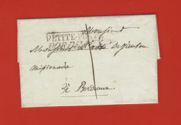 MARCOPHILIE MARQUE POSTALE « PETITE POSTE BORDEAUX » LETTRE SANS CORRESPONDANCE SANS DATE  V.SCANS - 1801-1848: Vorläufer XIX