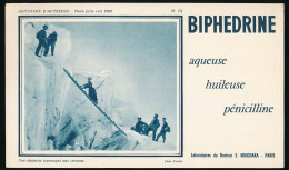 Buvard 21 X 12,4 Laboratoires BOUCHARA Alpinisme D'autrefois Pl. IX Une Alpiniste Traversant Une Crevasse Photo 1900 - Droguerías