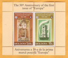 2005 Moldova Moldavie Moldau  Europa - Cept 50 Years Of The First Postage Stamps "EUROPА"   Block Mint - 2005