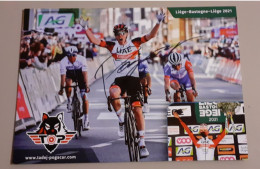 Autographe Tadej Pogacar Liege Bastogne Liege 2021 Format A5 - Cycling