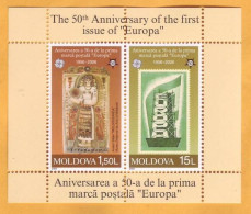 2005 Moldova Moldavie Moldau  Europa - Cept 50 Years Of The First Postage Stamps "EUROPА"   Block Mint - Moldavia