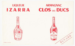 Buvard 22.3 X 13.9 Liqueur IZARRA Armagnacs CLOS DES DUCS  Rouge - Drank & Bier