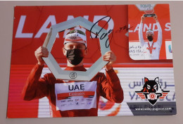 Autographe Tadej Pogacar UAE Tour 2021 Format A5 - Cyclisme