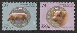 Serbia 2019 China New Year Pig Animals Fauna Lunar Horoscope Celebrations Set MNH - Año Nuevo Chino