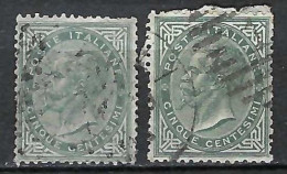 ITALIE Ca. 1863-77: 2x Le Y&T 14, 2 Nuances - Usados
