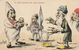 JUDAÏCA - JEWISH - TUNISIE - Cpa Illustrée Signée "La Petite Retouche Des Vrais Croyants" - Satyre Circoncision -Jud-478 - Jodendom