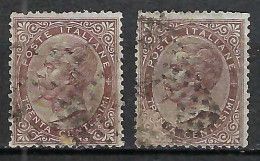 ITALIE Ca. 1863-77: 2x Le Y&T 18, 2 Nuances - Used