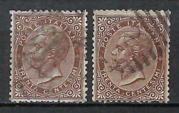 ITALIE Ca. 1863-77: 2x Le Y&T 18, 2 Nuances - Used