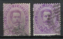 ITALIE Ca. 1889: 2x Le Y&T 43, 2 Nuances - Gebraucht