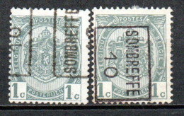 1483 Voorafstempeling Op Nr 81 - SOMBREFFE 10 - Positie A & B - Rollo De Sellos 1910-19