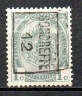 1868 Voorafstempeling Op Nr 81 - SOMBREFFE 12 - Positie B - Rollenmarken 1910-19