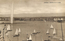 Switzerland Postcard Genève Entree De La Rade Sailing Vessel - Genève