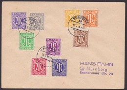 MiNr 1/9, Satz-Ortsbrief "Nürnberg", 18.1.46 - Covers & Documents